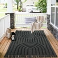 thumbnail image 7 of SUNDEREY Modern Rainbow Area Rug,4'x6' Washable Bedroom Rugs,Boho Woven Floor Carpet With Tassel, Modern Farmhouse Tufted Rug For Living Dining Room Kitchen Entryway Bathroom,Dark Grey, 7 of 7