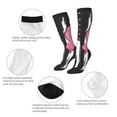 thumbnail image 3 of Gaeub Ribbon Breast Cancer Awareness Printed Design Socks Stretchy High Tube Socks for Men Women Teens , Softball Soccer Socks for Hiking, Sport, 3 of 6