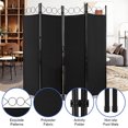 thumbnail image 4 of Room Dividers with 4 Panels Privacy Screen Folding Wall Dividers Room Partitions Dividers for Home Office, Black, 4 of 7
