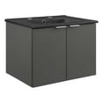 thumbnail image 1 of Modway Maybelle 24 Meuble-Lavabo de Salle de Bain Mural Gris Noir, 1 of 10
