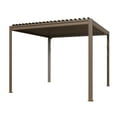 thumbnail image 3 of Mondawe 10'x10' Louvered Pergola, Outdoor Aluminum Pergola with Adjustable Rainproof Roof for Porch ,Deck, Patio, Garden, Brown, 3 of 10