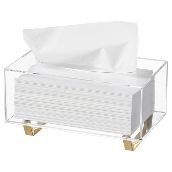 Funda para Caja de Pañuelos HBlife de Acrílico Transparente con Patas Doradas