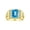 Blue Topaz, variant on Men's Rings Yellow Gold Plated Silver Designer Style 10X8MM Emerald Cut Shape Gemstone & Diamonds Emerald May Birthstone Rings For Men Size 8
