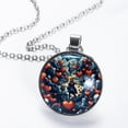 thumbnail image 2 of Hearts Battle Glass Design Circle Pendant Necklace - Elegant Jewelry Piece, 2 of 5