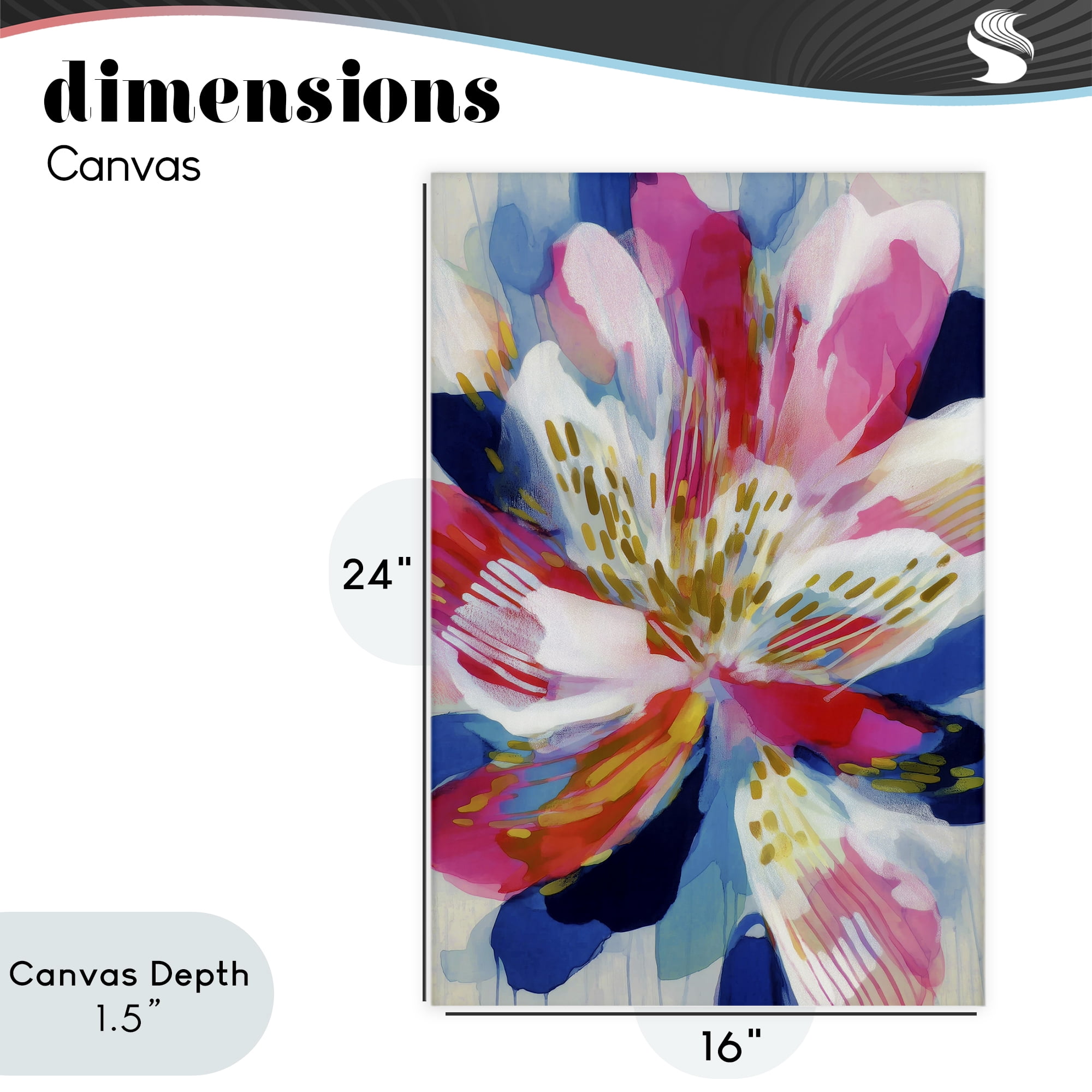 Stupell Industries Lily In Pink & Blue Canvas Wall Art, design by Chromatic Storm Studio