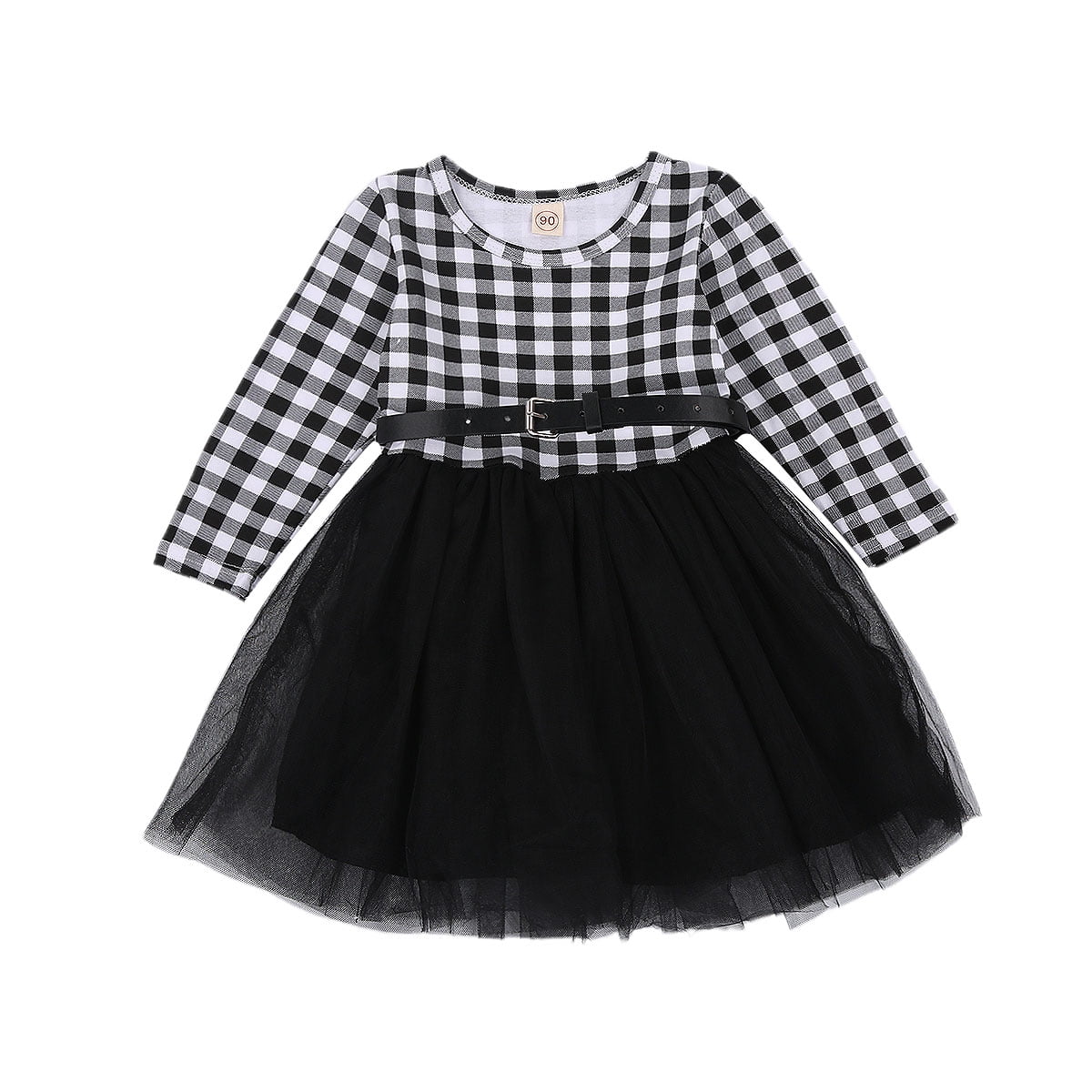 Buy > black & white check dress > in stock