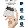 thumbnail image 2 of Compatible with Samsung Galaxy Z Flip 4 Case Cell Phone Finger Ring Kickstand Heat Dissipation Shockproof Protective Folding Smartphone Cover[Ultra Thin Slim] Flexible Soft Resistant Drop Shock-White, 2 of 9