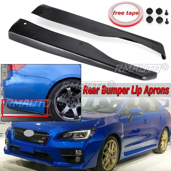 New 2pcs Car Side Rear Bumper Lip Diffuser Splitter Wrap Diffuser Canard Side Aprons For Subaru For Impreza WRX Sti 4Dr Body Kit
