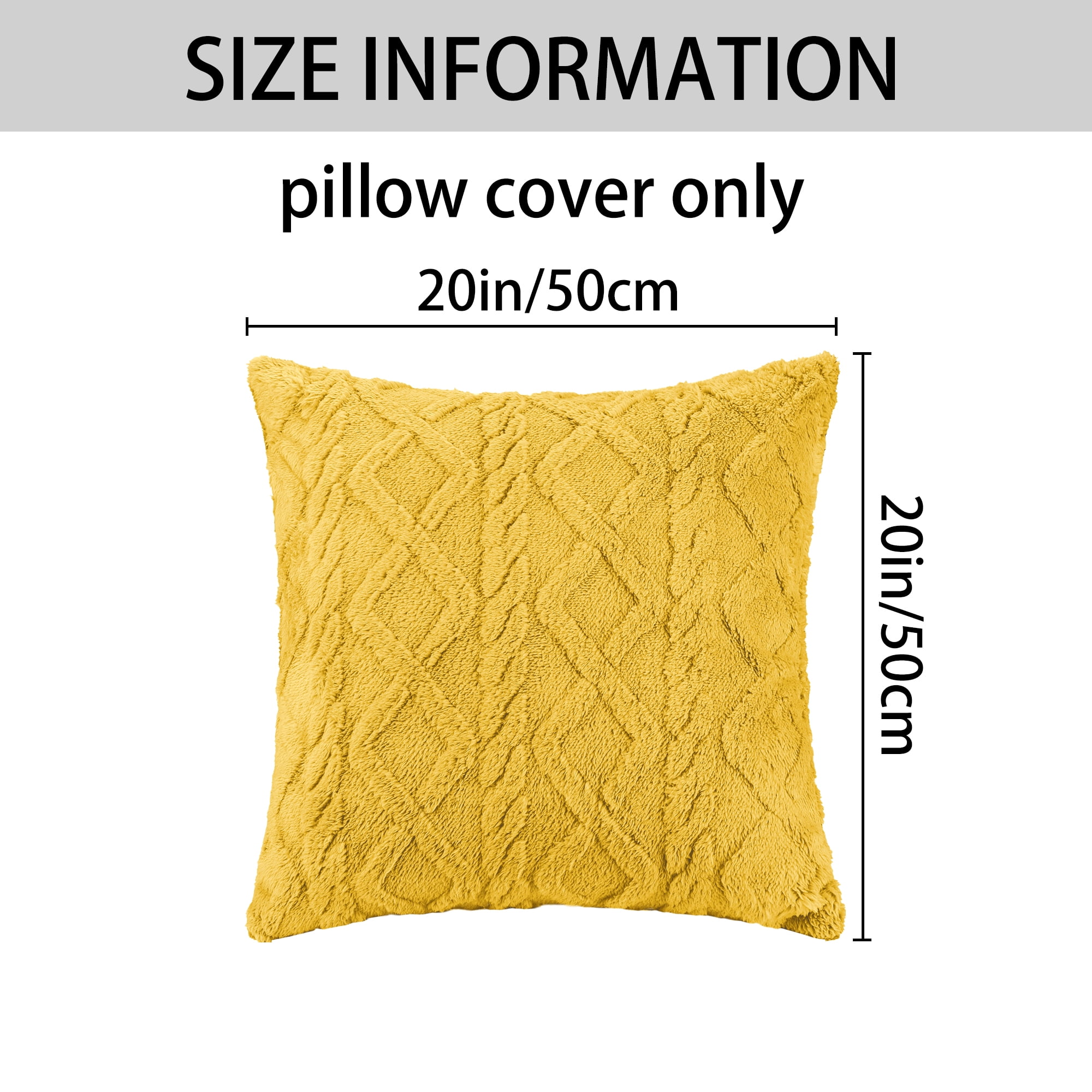 Unique Bargains Solid Striped Soft Sofa Decorative Pillow Covers (2 Count) Yellow 20" x 20"