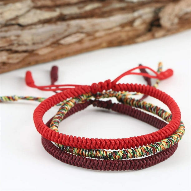 2 Red String Bracelets (Pulseras De Hilo Rojo) - Handwoven For Good Luck, Unisex (Made In USA)