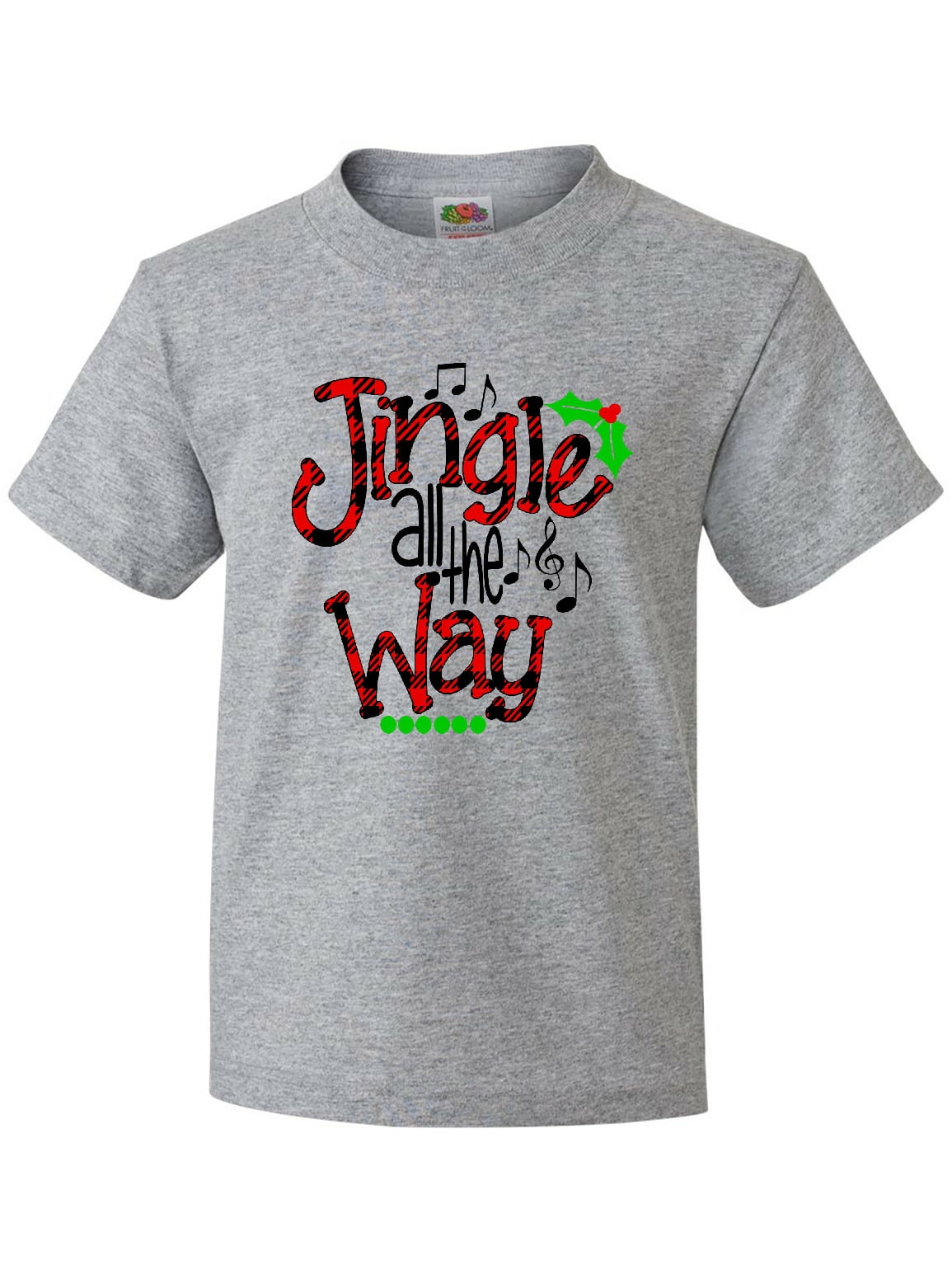 Inktastic Christmas Jingle All the Way with Music Notes and Holly Child ...