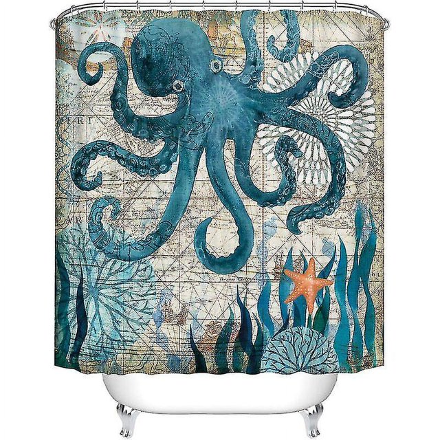 Shower Curtain Waterproof Polyester Fabric Bathroom , Mildew-resistant Anti-bacterial 3d Digital Printing Pattern Shower Curtains With 12 Ring Hooks