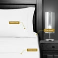thumbnail image 5 of Superior 4-Piece Classic White Embroidered Microfiber Bed Sheet Set, Full, 5 of 7