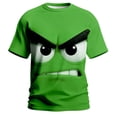thumbnail image 2 of Mens T Shirts Round Neck Short Sleeve Tee Playful 3D Expression Print Top Casual Shirts for Men Green XL, 2 of 3
