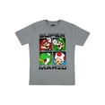 thumbnail image 4 of Nintendo Super Mario Boys T-Shirts 3-Pack, Super Mario Bros Characters 3-Pack of Tees for Boys Bundle Set (Navy/Grey/Black, Size 7), 4 of 6