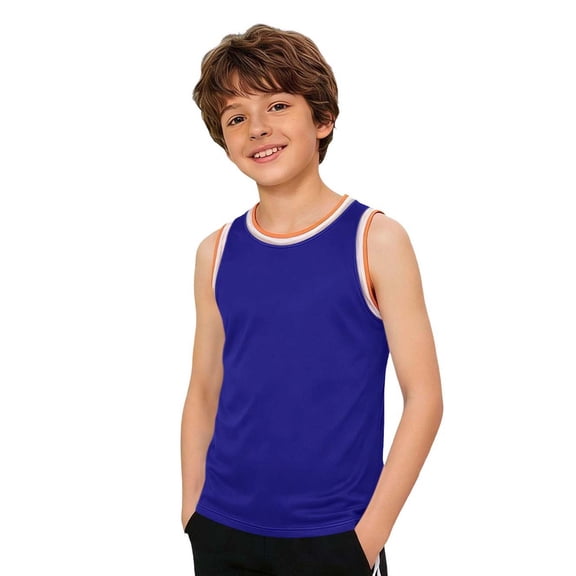 Qabnzmfo Toddlers Boys Girls Basketball Jersey Sleeveless Breathable Gym Activewear Athletic Tops Quick Dry Kids Workout Clothes,Sizes 3-18 Years