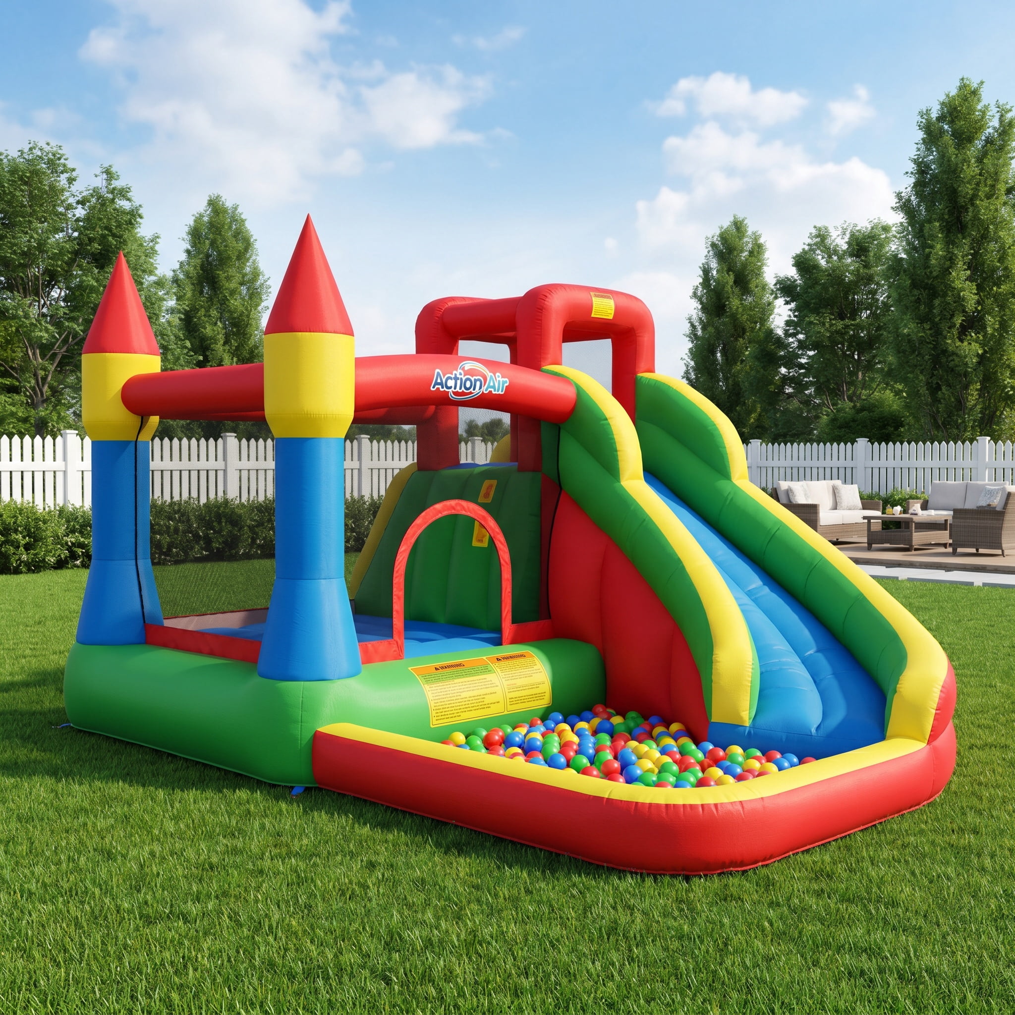 Kadyn Bounce House, Inflatable Bounce Castle, Jumping Castle, Kids Inflatable Bounce House Castle with Balls Pool and Bag