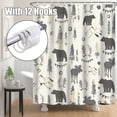 thumbnail image 3 of Wildlife Shower Curtain, Mountain Wildlife Bathroom Decor Grey Antler Bear Deer Forest Shower Curtains For The Bathroom Waterproof Fabric 69x70inch, 3 of 4