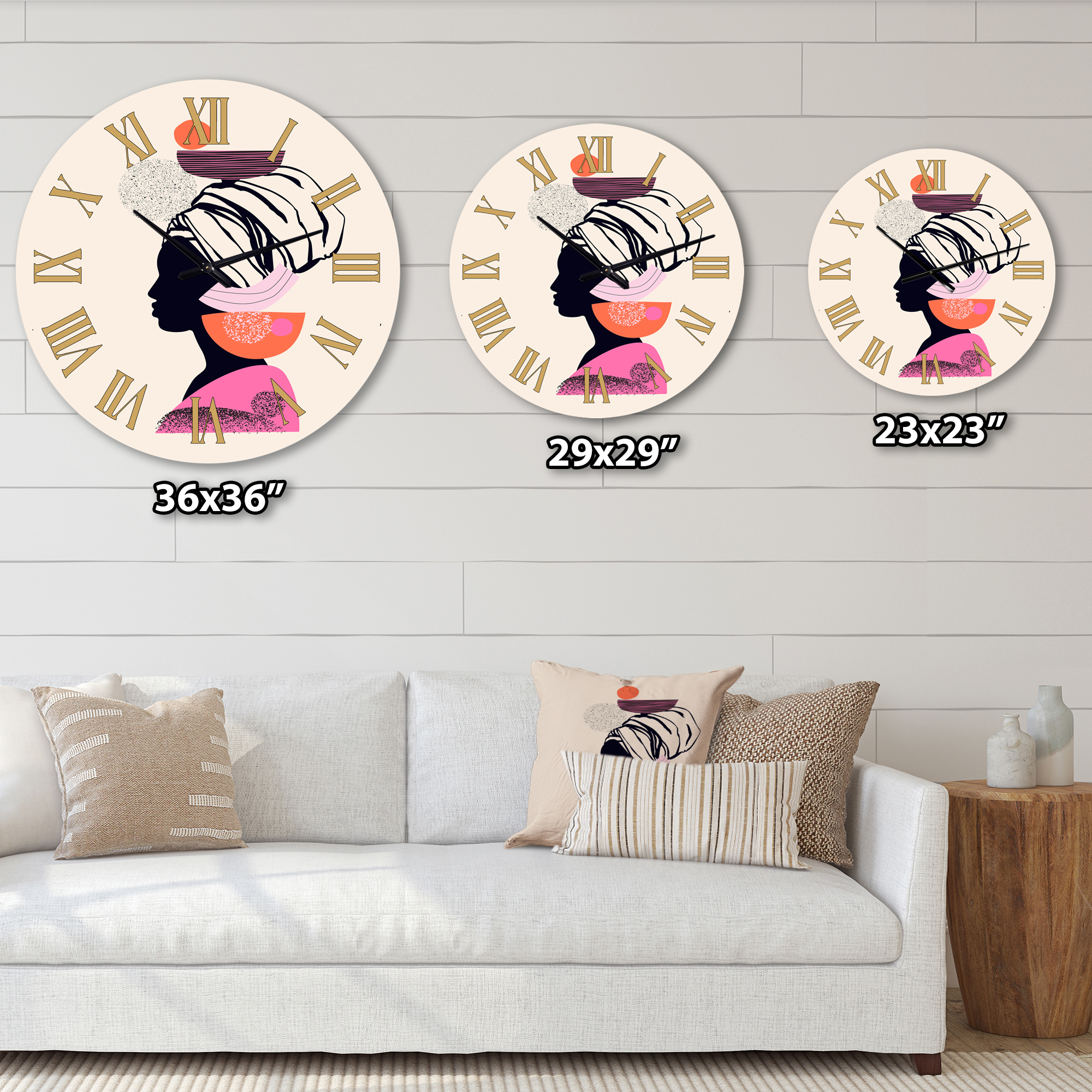 Designart 'Ethnic Portrait Of Afro American Woman' Modern Wall Clock