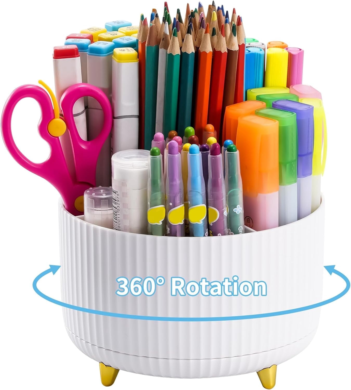 ZHUYING 360Β° Rotating Desk Organizer 5 Compartments for Office Home