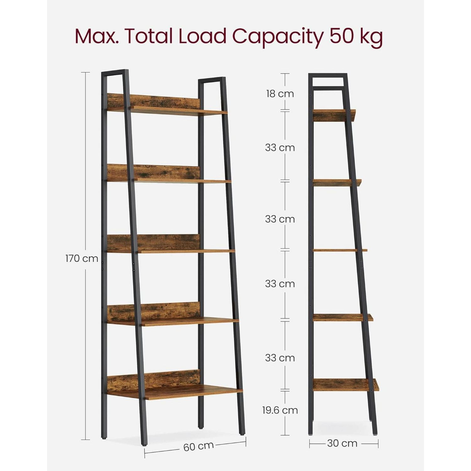 Boutique Home 5-Tier Narrow Ladder Book Shelf, Size 2