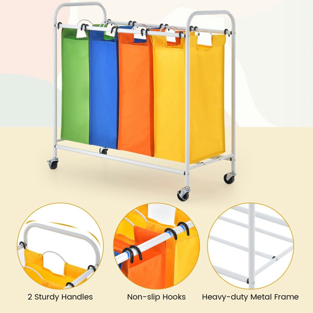 Finihen Laundry Hamper, Laundry Basket, 136L Large Capacity 4-Section Laundry Sorter, for Bathroom, Laundry Room, Multi-color Finihen Laundry Hamper, Laundry Basket, 136L Large Capacity 4-Section Laundry Sorter, for Bathroom, Laundry Room, Multi-color