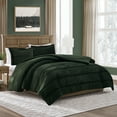 thumbnail image 2 of My Texas House Rosalinn 3-Piece Green Velvet Stripe Comforter Set, King, 2 of 5