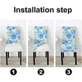 thumbnail image 3 of Chair Covers for Dining Chairs Set of 4 Blue Leaves Chair Protectors Covers Seat Covers for Dining Chairs for Dining Room Hotel Kitchen, 3 of 6