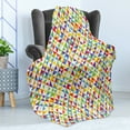 thumbnail image 4 of Colorful Soft Flannel Fleece Throw Blanket, Vibrant Colored Triangles Forming a Geometrical Rainbow Mosaic Quilt Inspired, Cozy Plush for Indoor and Outdoor Use, 70" x 90", Multicolor, by Ambesonne, 4 of 5