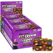 Fit Crunch Loaded Cookie Protein Bar, High Protein, Gluten Free, Protein Snack (Chocolate Deluxe, 12 Count)