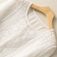 thumbnail image 6 of Ichuanyi Womens Summer Embroidered V Neck T Shirts Casual Short Sleeve Breathable Faux Cotton Linen Tops Loose Fit Basic Tees, 6 of 8