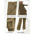 thumbnail image 6 of AILIYIL Cargo Pants Women High Waist Casual Pants Wide Leg Pants Baggy Streetwear Trousers 6 Pockets (Coffee,S), 6 of 7