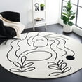 thumbnail image 2 of SAFAVIEH Fifth Avenue Dawson Abstract Area Rug, Ivory/Black, 7' x 7' Round, 2 of 8