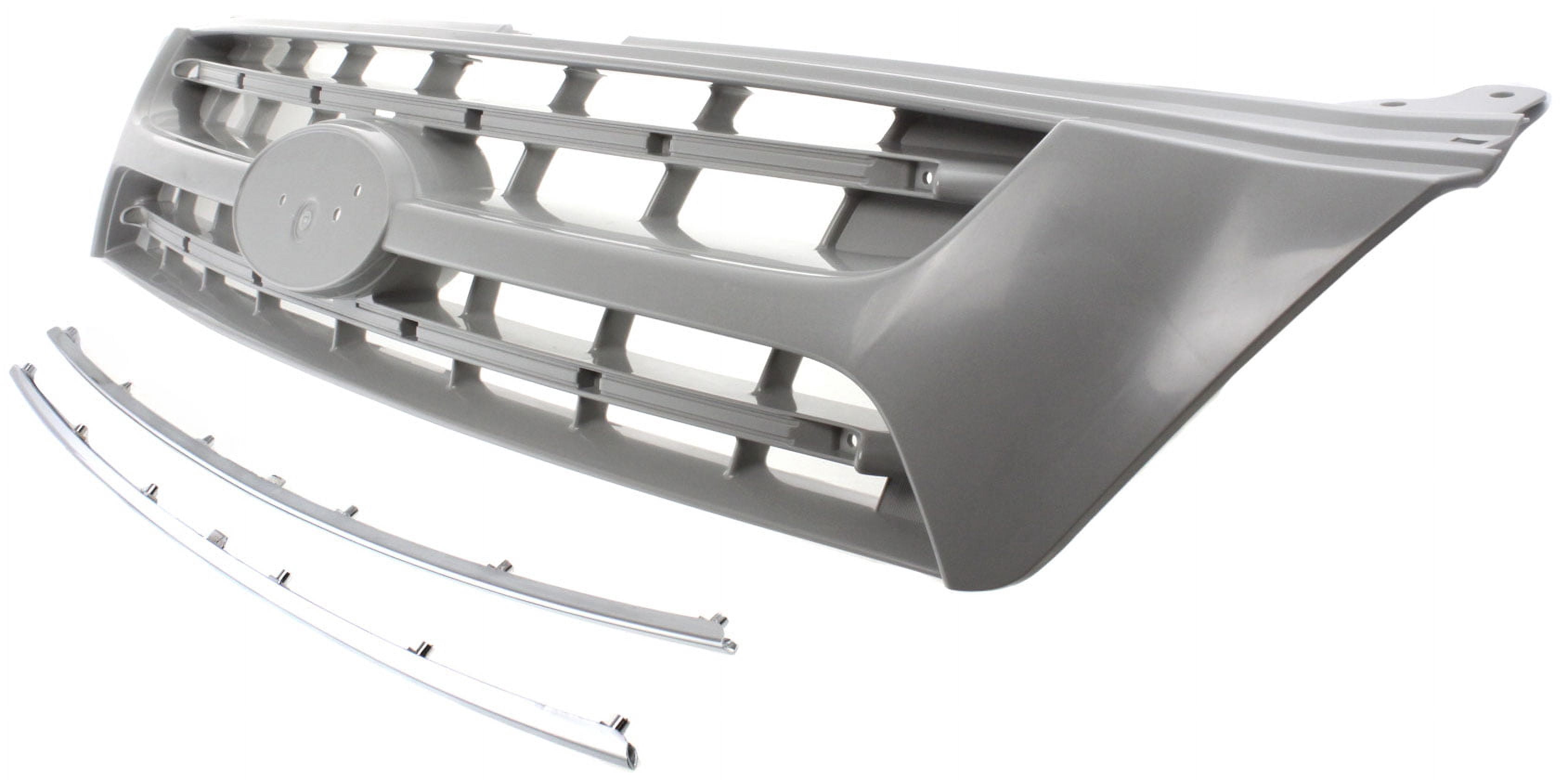 Grille Assembly Compatible With 2006-2010 Kia Sedona Upper Silver Shell and Insert