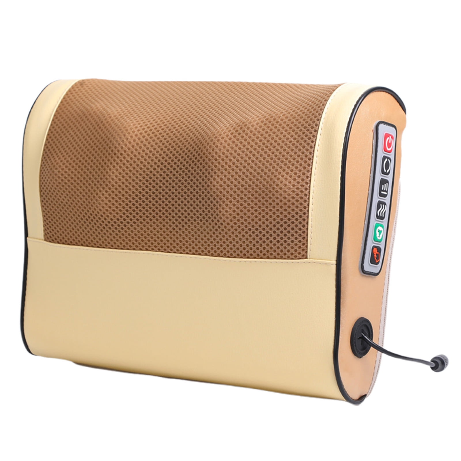 Kbndieu Back and Neck Massager with Heat, Portable Shiatsu Electric Massage Pillow for Upper and Lower Back, Neck and Shoulders, Lightweight for Home, Office, Travel (Gold) on Clearance