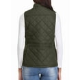 thumbnail image 4 of Women'S Stand Collar Zipper Padded Quilted Vest with Pockets Army Green XL, 4 of 10