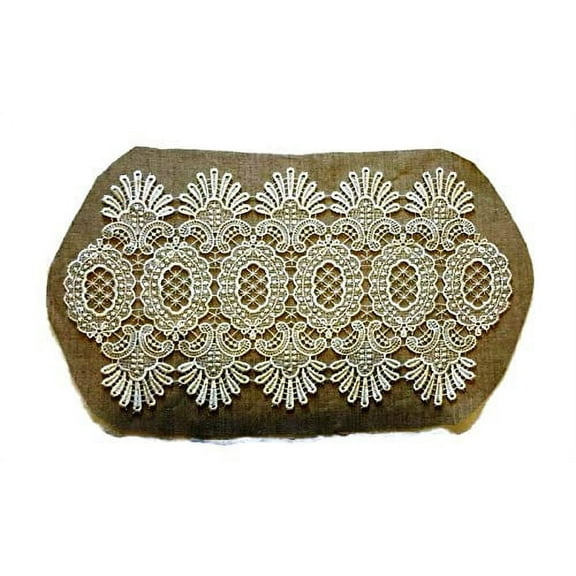 Doily Boutique Doily in Ivory Victorian Lace Size 24 x 10 inches Handmade