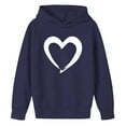 thumbnail image 5 of ATOGUTA Girl Valentines Sweatshirt Hooded Heart Sweatshirt Fall Winter Kid Long Sleeve Shirt Pullover Top Size 3T-14, Navy, 5 of 6