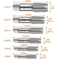 thumbnail image 5 of Pipe Tap Set 6 Pcs Pipe Fitting Tools Tap, NPT 1 In 3/4 In 1/2 In 3/8 In 1/4 In 1/8 In Carbon Steel Thread Tapping Tool Kit for PVC Pipe, Hand Thread Plumbing Tap Set for Accurate Threads, 5 of 9