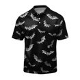 thumbnail image 5 of JULMCOMO Halloween Polo Shirts for Men Pumpkin Bat Castle Print Quick Dry Short Sleeve Casual Loose Golf Shirts Holiday Party Graphic Tees Red S, 5 of 6