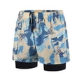 thumbnail image 3 of Antqov Swim Trunks Men, Fashion Print Drawstring Brief Style Quick Dry Skinny Beach Swim Shorts for Training, Summer Comfy Gym Workout Swimsuit Casual Board Shorts, 3 of 4