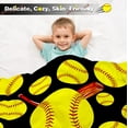 thumbnail image 5 of Softball Blanket for Women Men, Softball Blanket for Softball Mom, Softball Gifts for Birthday Thanksgiving Christmas Bed Couch Sofa 50x60in, 5 of 6