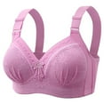 thumbnail image 5 of Bigersell Women's Wireless Full-Coverage Bra Comfort Strap V-Neck Lace Bra Women Push up Padded Bras Ladies Bras No Underwire Hook and Eye Bra Closure Sports Bras D-9-Purple 44, 5 of 5
