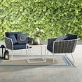 thumbnail image 3 of Modway Stance 3 Piece Outdoor Patio Aluminum Sectional Sofa Set in White Navy, 3 of 10