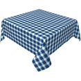 thumbnail image 1 of Square Tablecloth 54 x 54 Inch, Blue Jeans Gingham Tablecloth Square Comfortable Table Covers Outdoor Tablecloth for Dining, Party, Buffet, Wedding, 1 of 1