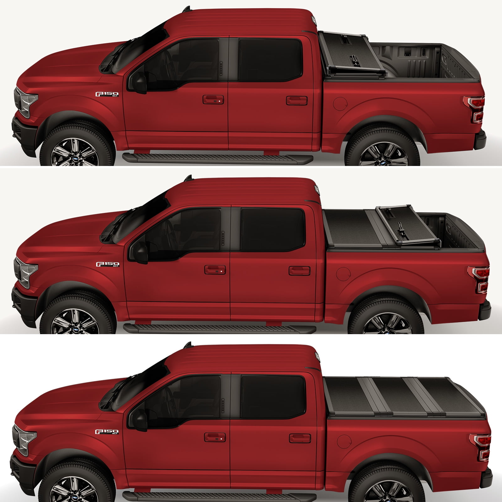 Kikito professional FRP Hard Tri-Fold Truck Bed Tonneau Cover for 1999-2016 F250/F350 SuperDuty 6.8ft (81-82.4in) Bed