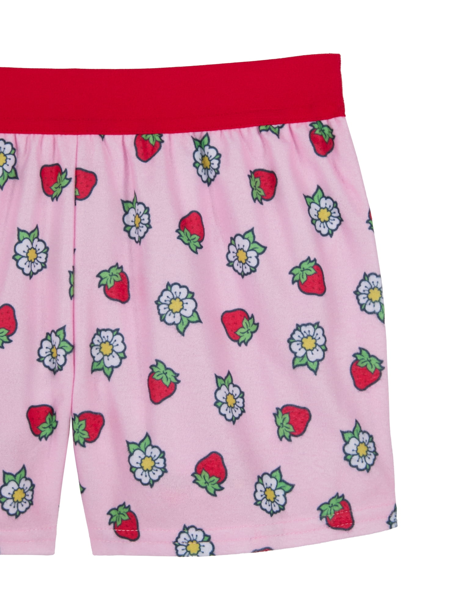 Strawberry Shortcake Girls Long Sleeve Sleep Top and Shorts Pajama Set, 2-Piece, Sizes 4-12