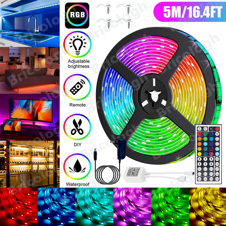 Dimmable 12V 300 LEDs Multicolor LED Light Strip Kit 5m/16.4ft