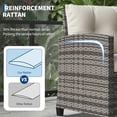 thumbnail image 4 of Patio Conversation Set – 3-Piece All-Weather PE Rattan – Grey Gradient Rattan & Beige Cushions – Tempered Glass Table – Garden, Balcony & Poolside, 4 of 8