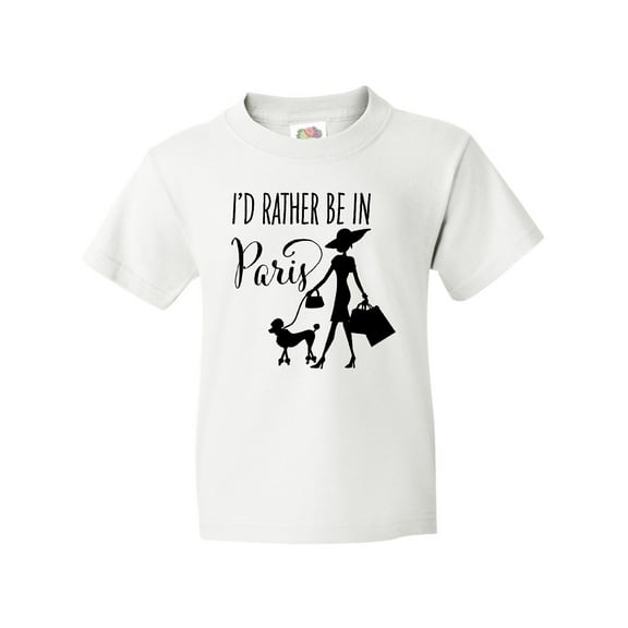 Inktastic I'd Rather Be in Paris- shopping and travel Youth T-Shirt